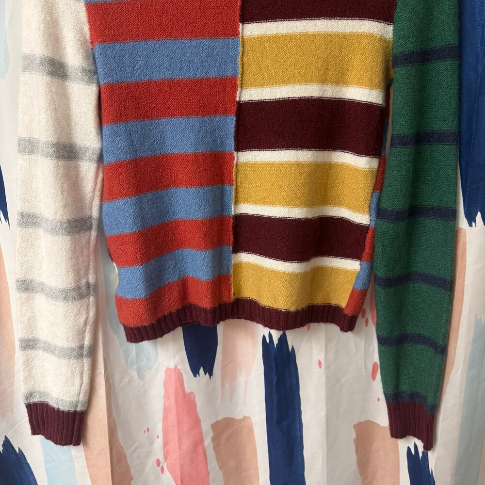 American Eagle Patchwork Crew Neck Sweater Size X… - image 9